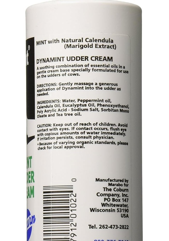 Dynamint Mint Udder Cream - 500ml Organic Approved Moisturizer - Image 2